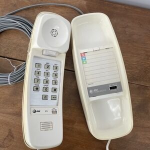 VTG AT&T Trimline 210 Corded Push Button Telephone Ivory TESTED Working *Video*